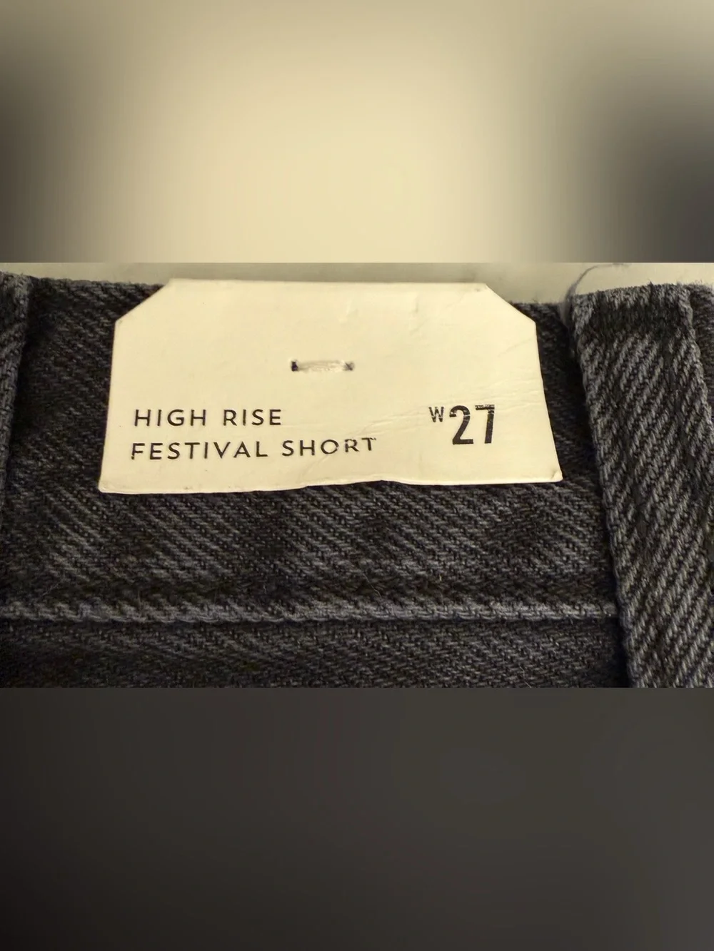 Wrangler Women’s High-Rise Festival Denim Shorts in washed black. Size 27
